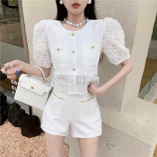 BỘ SHORT TRẮNG PHỐI REN CAO CẤP