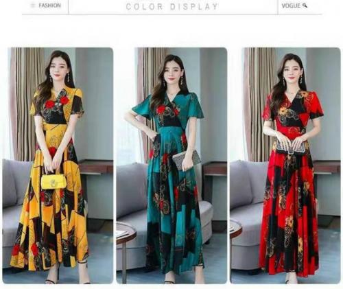 ĐẦM MAXI HỌA TIẾT DÁNG DÀI CAO CẤP -HN1133