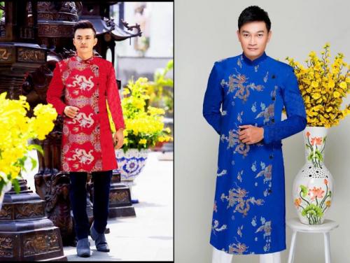 Áo Dài Nam GẤM TAFFA CAO CẤP CỰC SANG TRỌNG -AV391