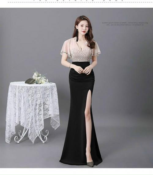 ĐẦM DẠ HỘI ĐÍNH ĐÁ TAY BÈO CAO CẤP -HN1131