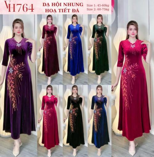 Đầm nhung cao cấp làm xui, dự tiệc sang trọng VH764