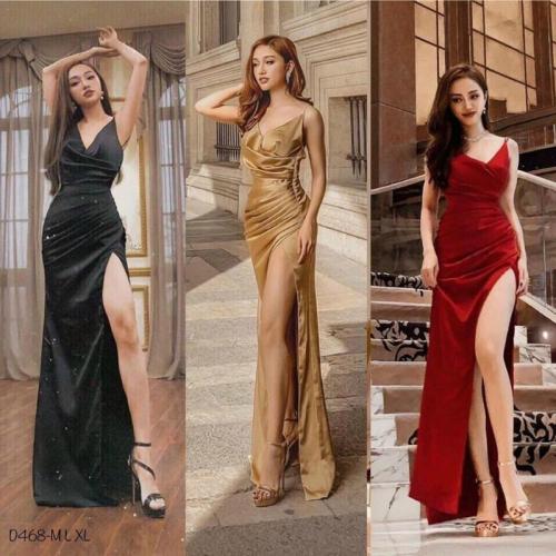 Đầm dạ hội kết pha Lê cánh chim sang trọng- D815