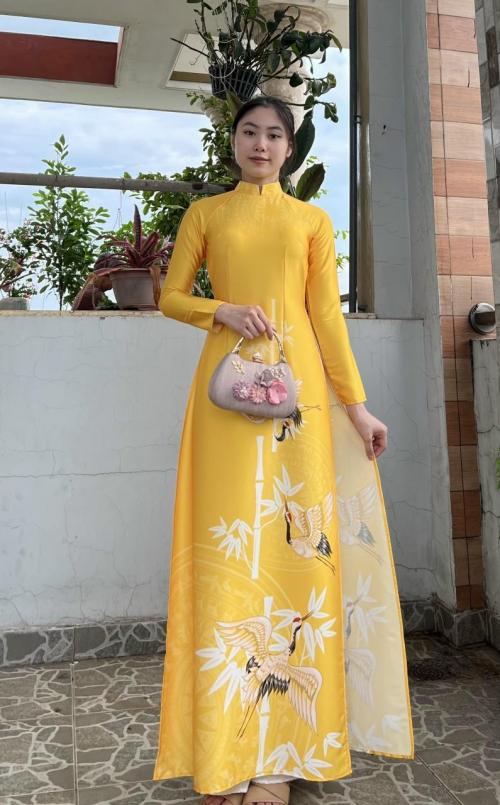 ÁO DÀI TRUYỀN THỐNG IN 6D CAO CẤP -AV403