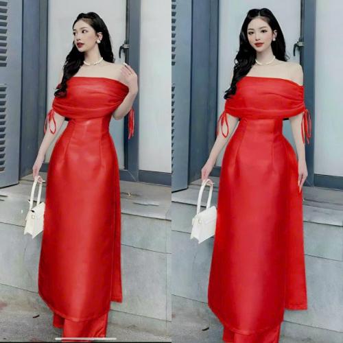 SET ÁO DÀI TRỄ VAI CAO CẤP -AV411